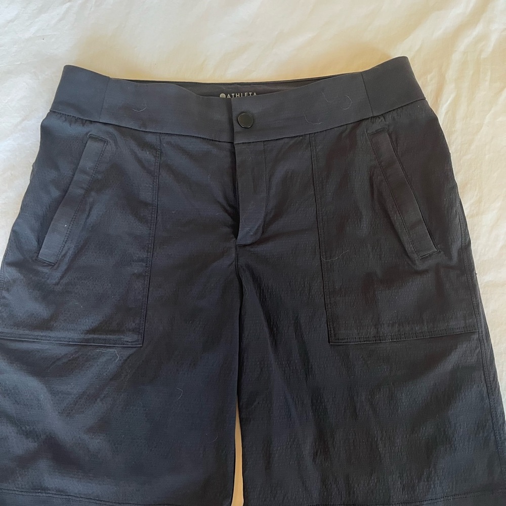 Athleta black 9” shorts, size 8